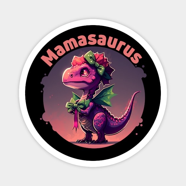 The Mighty Mamasaurus - always ready with a kiss and a roar Magnet by Snoe